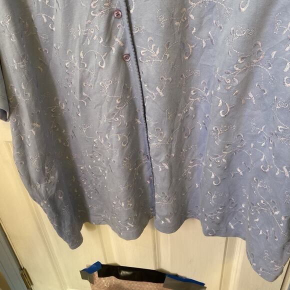 Vintage CST Sport Women Plus5X Blouse Top Shirt Purple Embroidered Mature Church - Picture 6 of 8